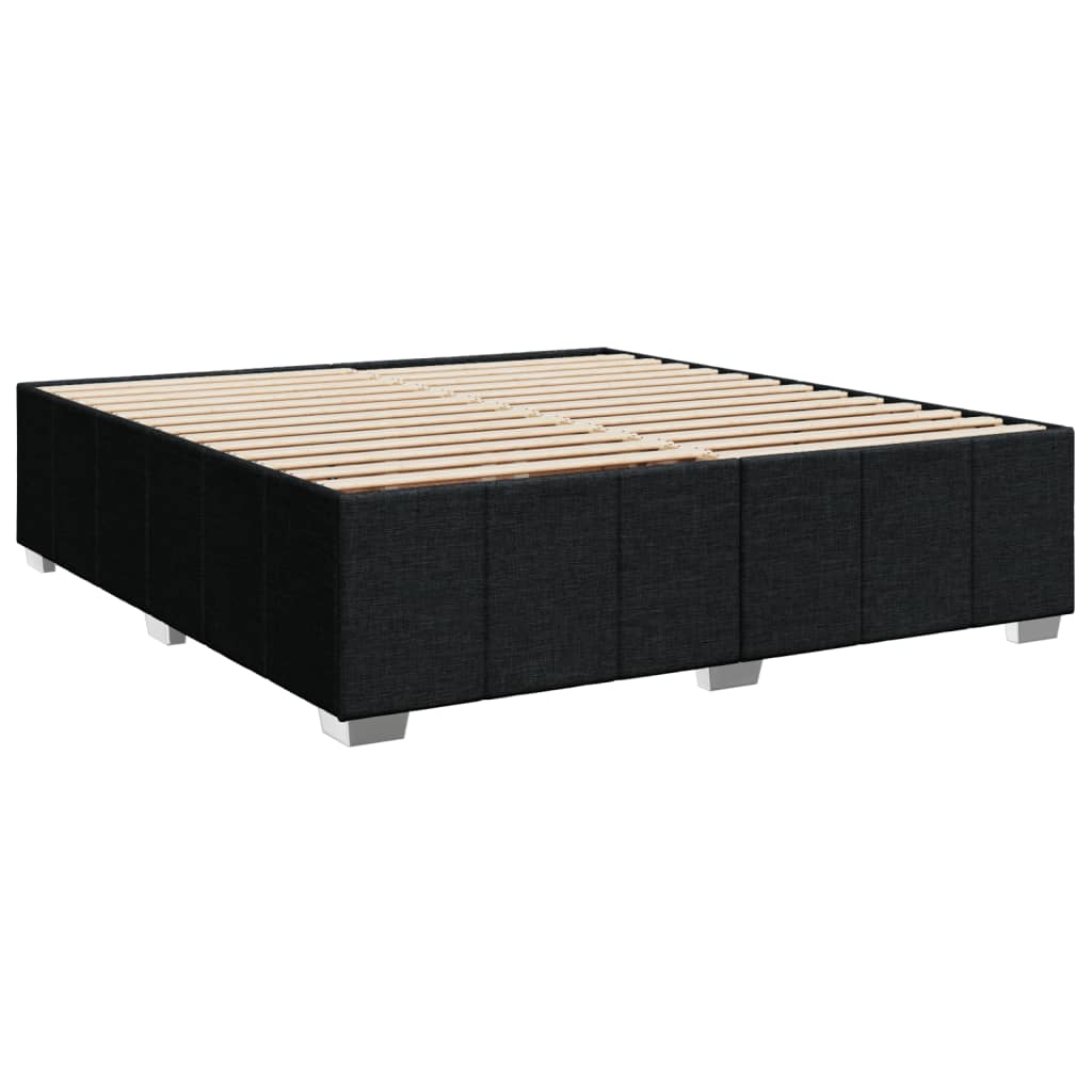 Boxspringbett mit Matratze Schwarz 200x200 cm Stoff