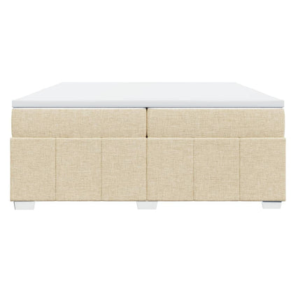 Boxspringbett mit Matratze Creme 200x200 cm Stoff