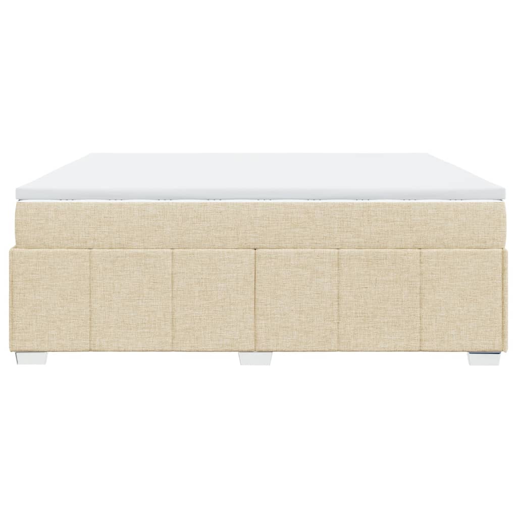 Boxspringbett mit Matratze Creme 200x200 cm Stoff