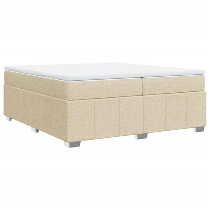 Boxspringbett mit Matratze Creme 200x200 cm Stoff