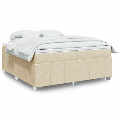 Boxspringbett mit Matratze Creme 200x200 cm Stoff