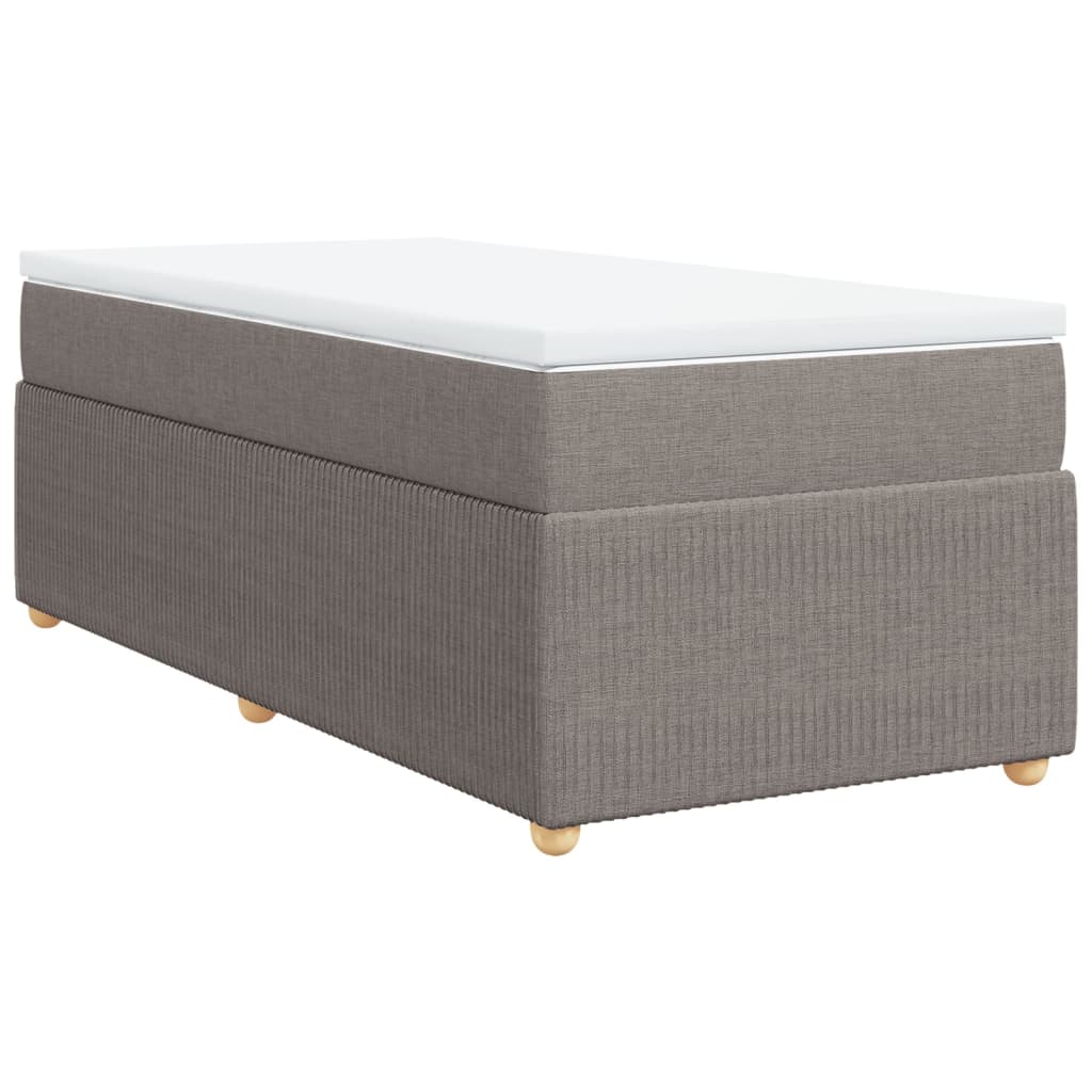 Boxspringbett mit Matratze Taupe 90x200 cm Stoff