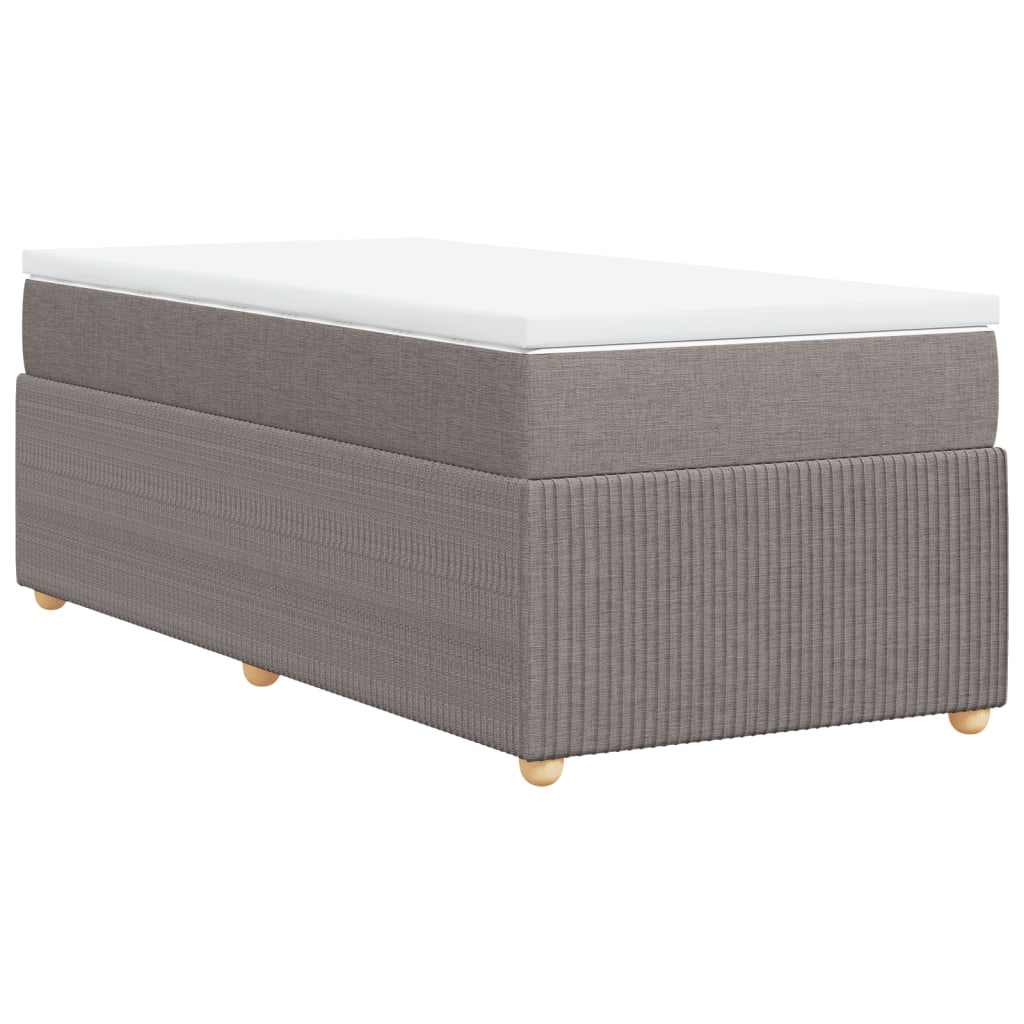 Boxspringbett mit Matratze Taupe 90x200 cm Stoff