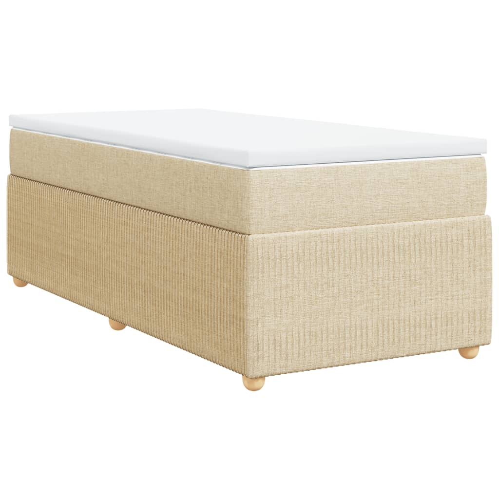 Boxspringbett mit Matratze Creme 90x200 cm Stoff