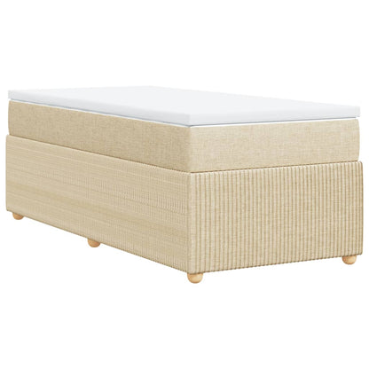 Boxspringbett mit Matratze Creme 90x200 cm Stoff