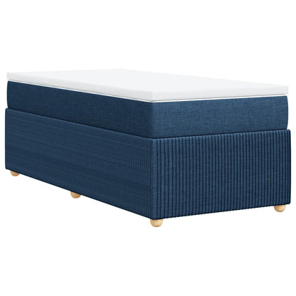 Boxspringbett mit Matratze Blau 90x200 cm Stoff