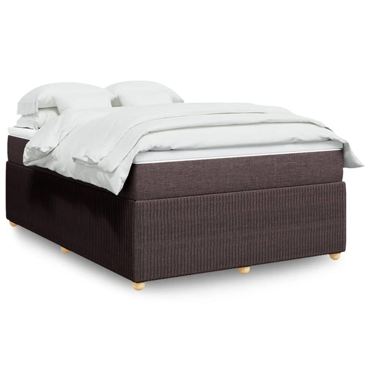 Boxspringbett mit Matratze Dunkelbraun 140x200 cm Stoff