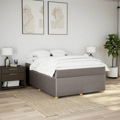 Boxspringbett mit Matratze Taupe 140x200 cm Stoff