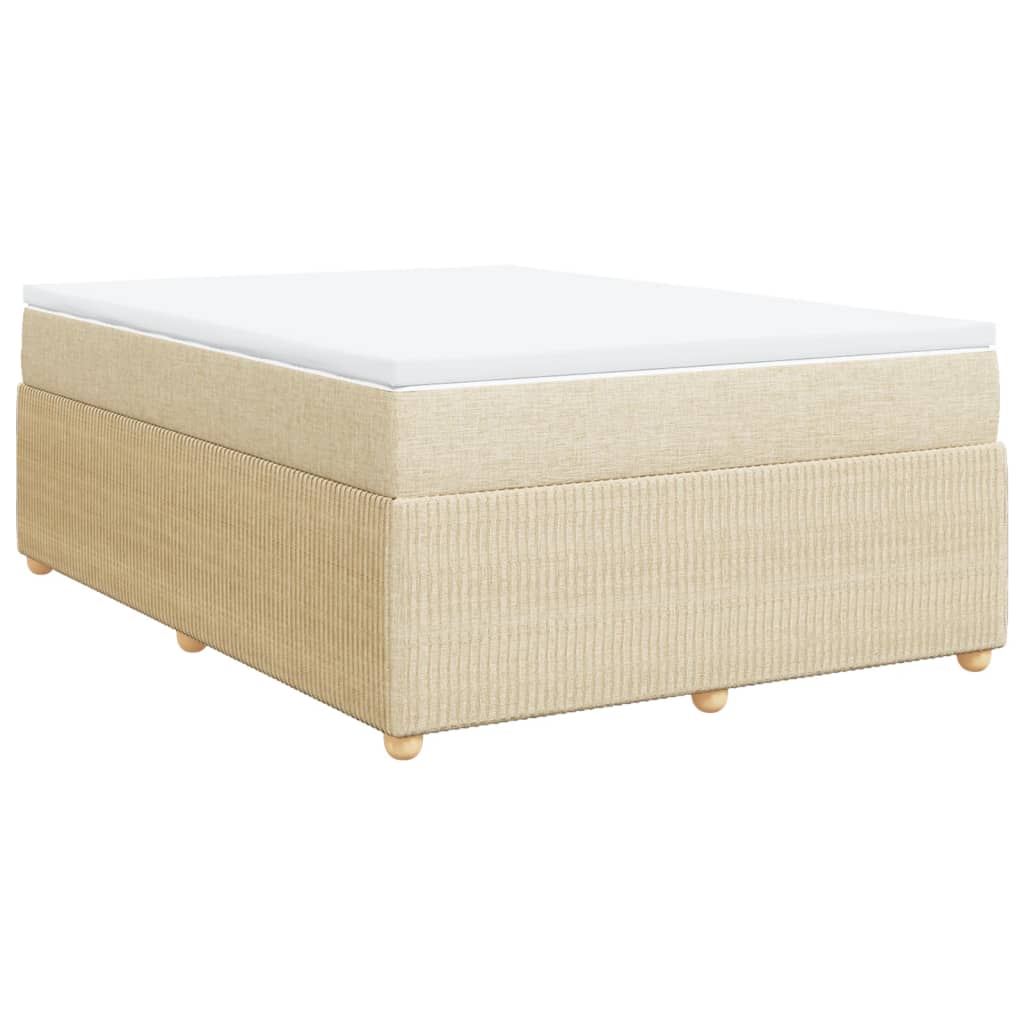 Boxspringbett mit Matratze Creme 140x200 cm Stoff