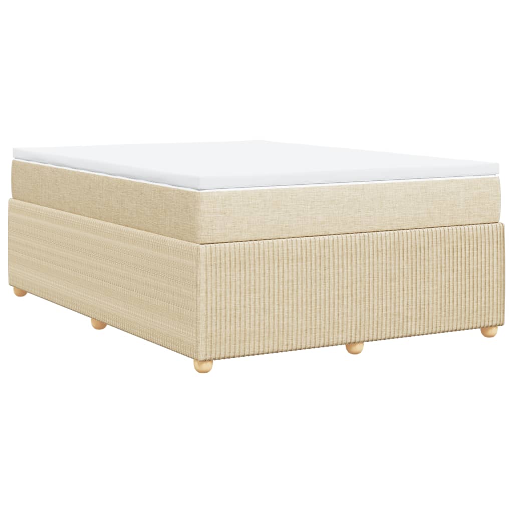 Boxspringbett mit Matratze Creme 140x200 cm Stoff