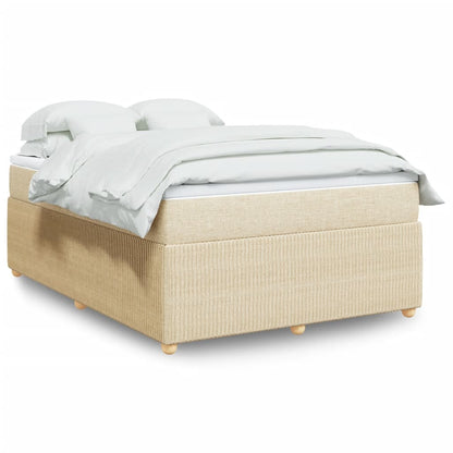 Boxspringbett mit Matratze Creme 140x200 cm Stoff