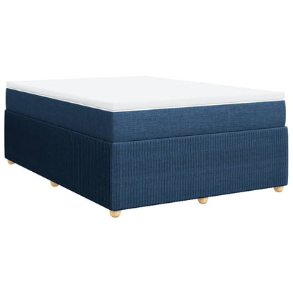 Boxspringbett mit Matratze Blau 140x200 cm Stoff