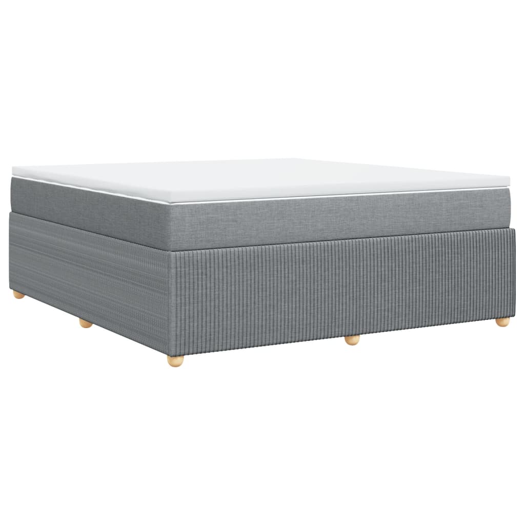 Boxspringbett mit Matratze Hellgrau 180x200 cm Stoff