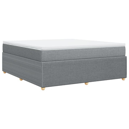 Boxspringbett mit Matratze Hellgrau 180x200 cm Stoff