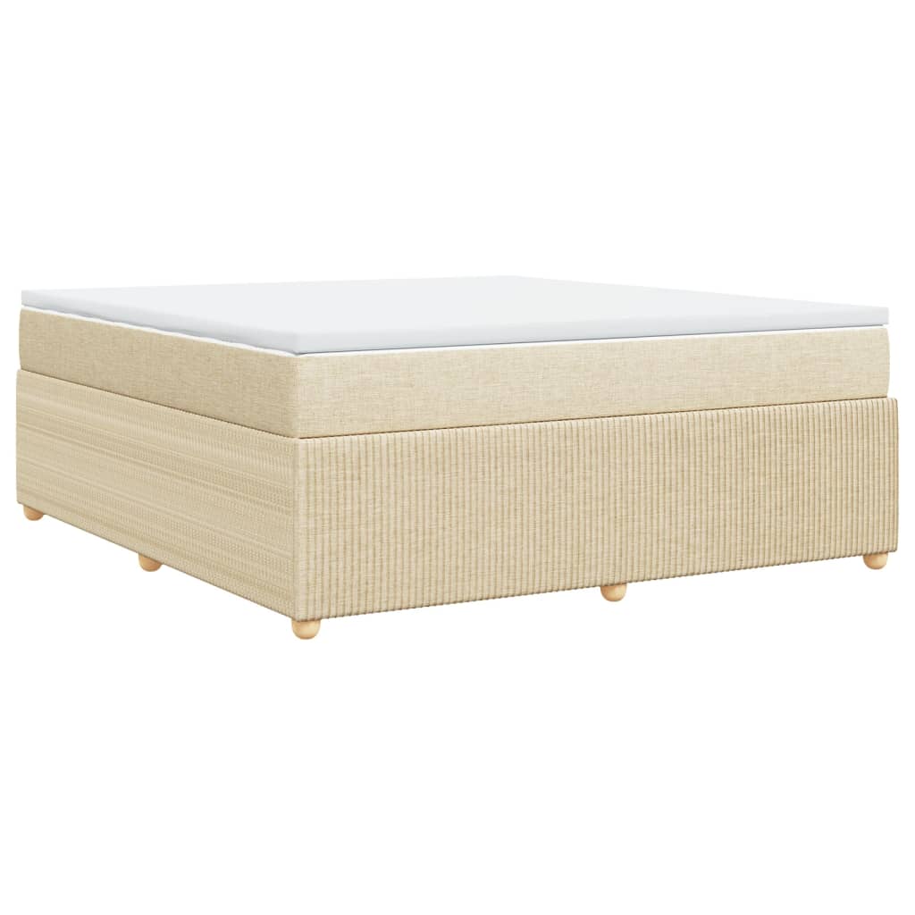 Boxspringbett mit Matratze Creme 180x200 cm Stoff