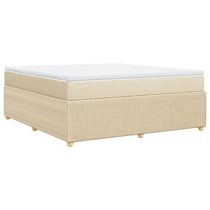 Boxspringbett mit Matratze Creme 180x200 cm Stoff