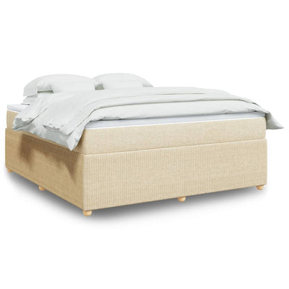 Boxspringbett mit Matratze Creme 180x200 cm Stoff