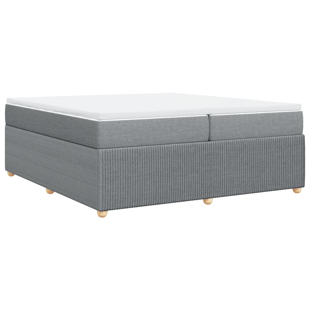 Boxspringbett mit Matratze Hellgrau 200x200 cm Stoff