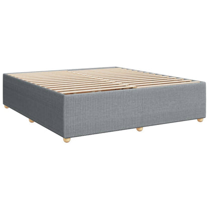 Boxspringbett mit Matratze Hellgrau 200x200 cm Stoff