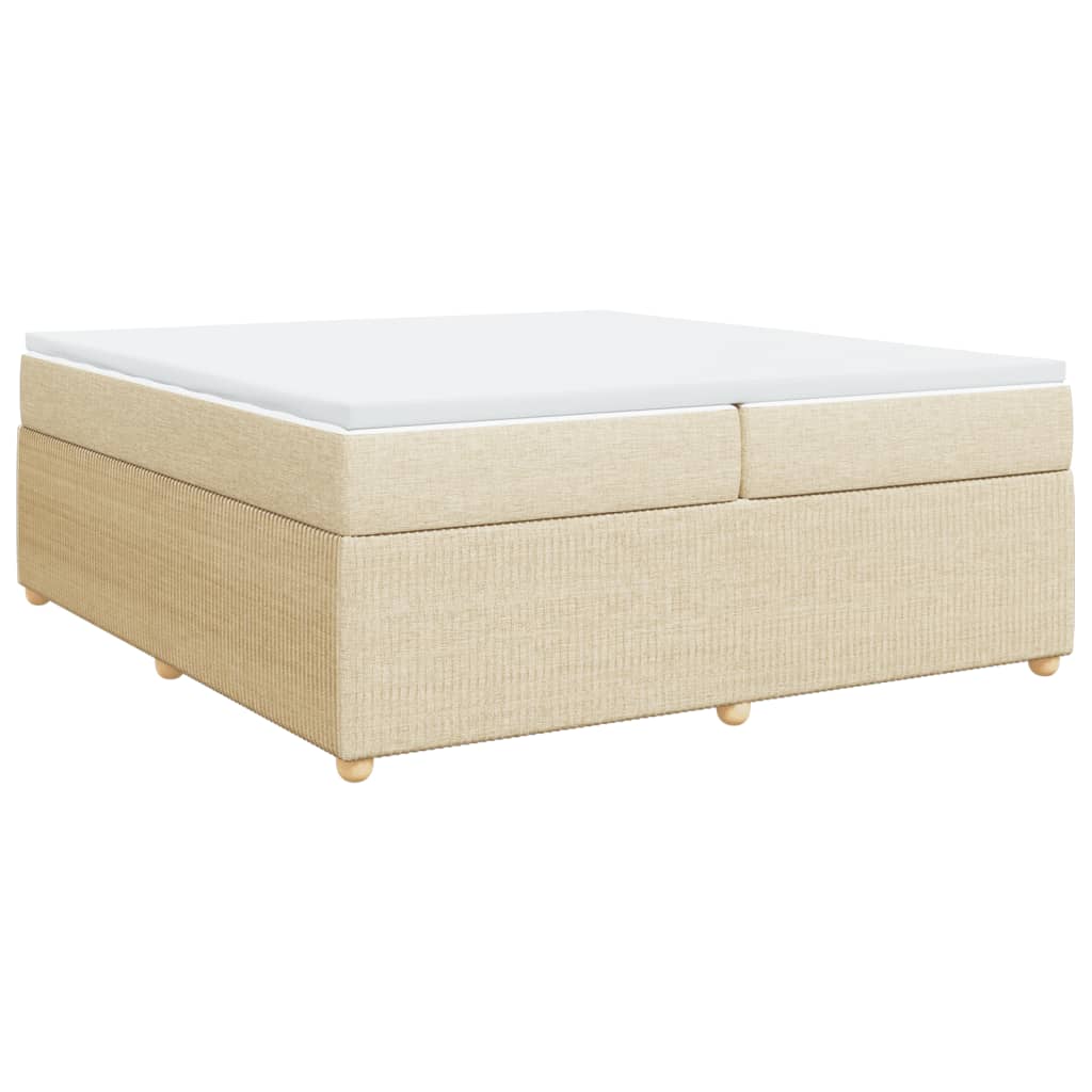 Boxspringbett mit Matratze Creme 200x200 cm Stoff