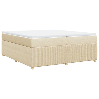 Boxspringbett mit Matratze Creme 200x200 cm Stoff