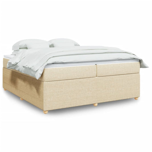 Boxspringbett mit Matratze Creme 200x200 cm Stoff