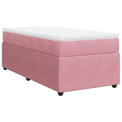 Boxspringbett mit Matratze Rosa 90x200 cm Samt