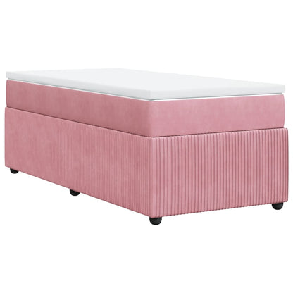 Boxspringbett mit Matratze Rosa 90x200 cm Samt