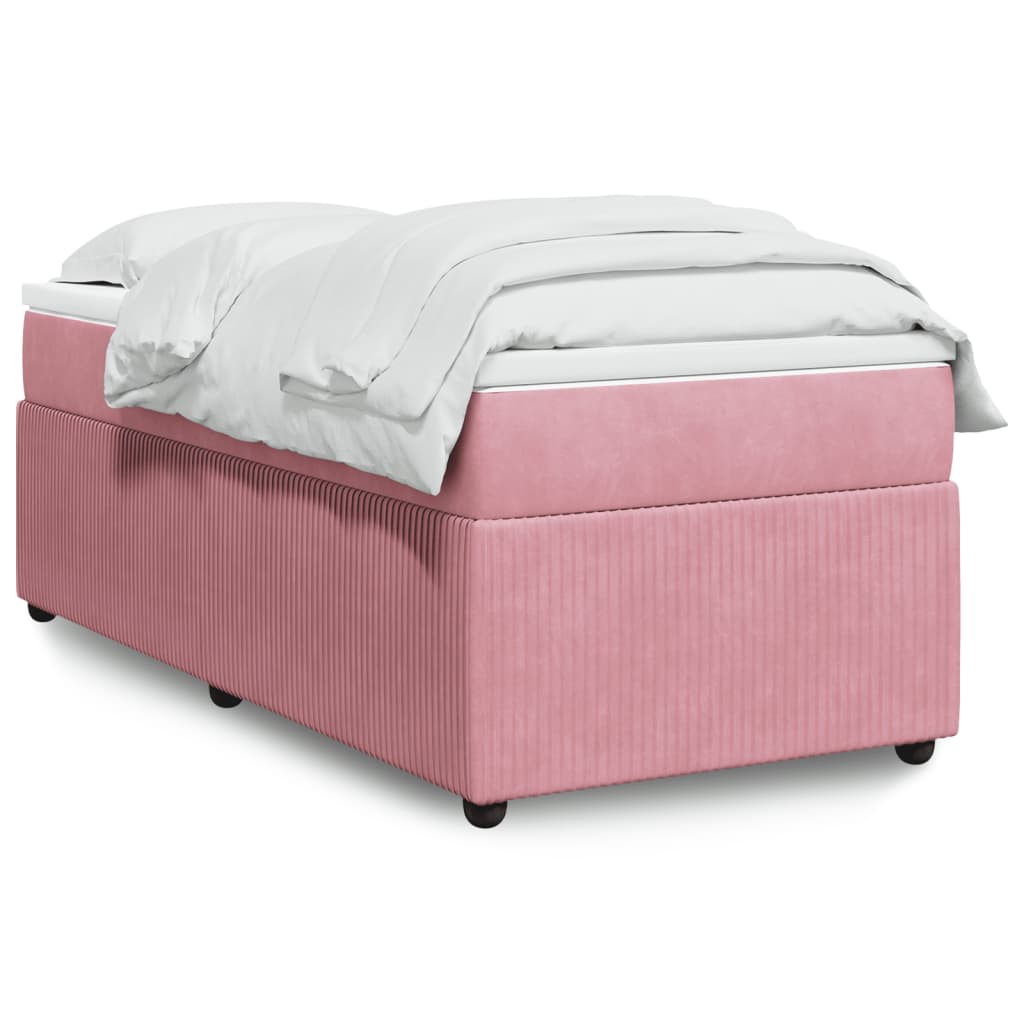 Boxspringbett mit Matratze Rosa 90x200 cm Samt