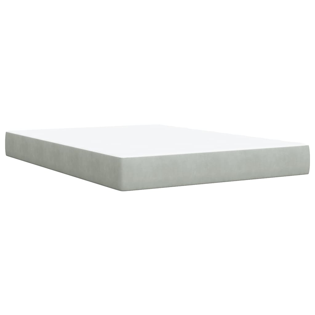 Boxspringbett mit Matratze Hellgrau 140x200 cm Samt