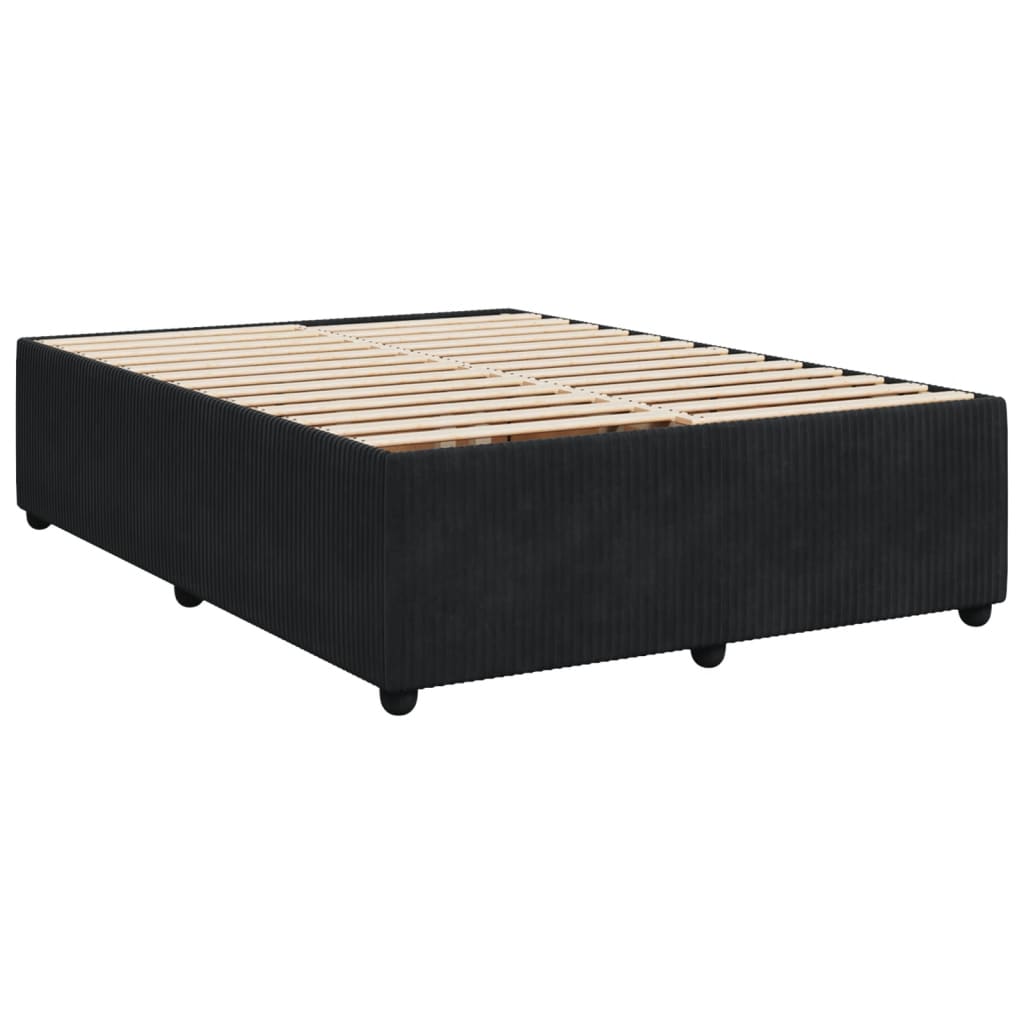 Boxspringbett mit Matratze Schwarz 140x200 cm Samt