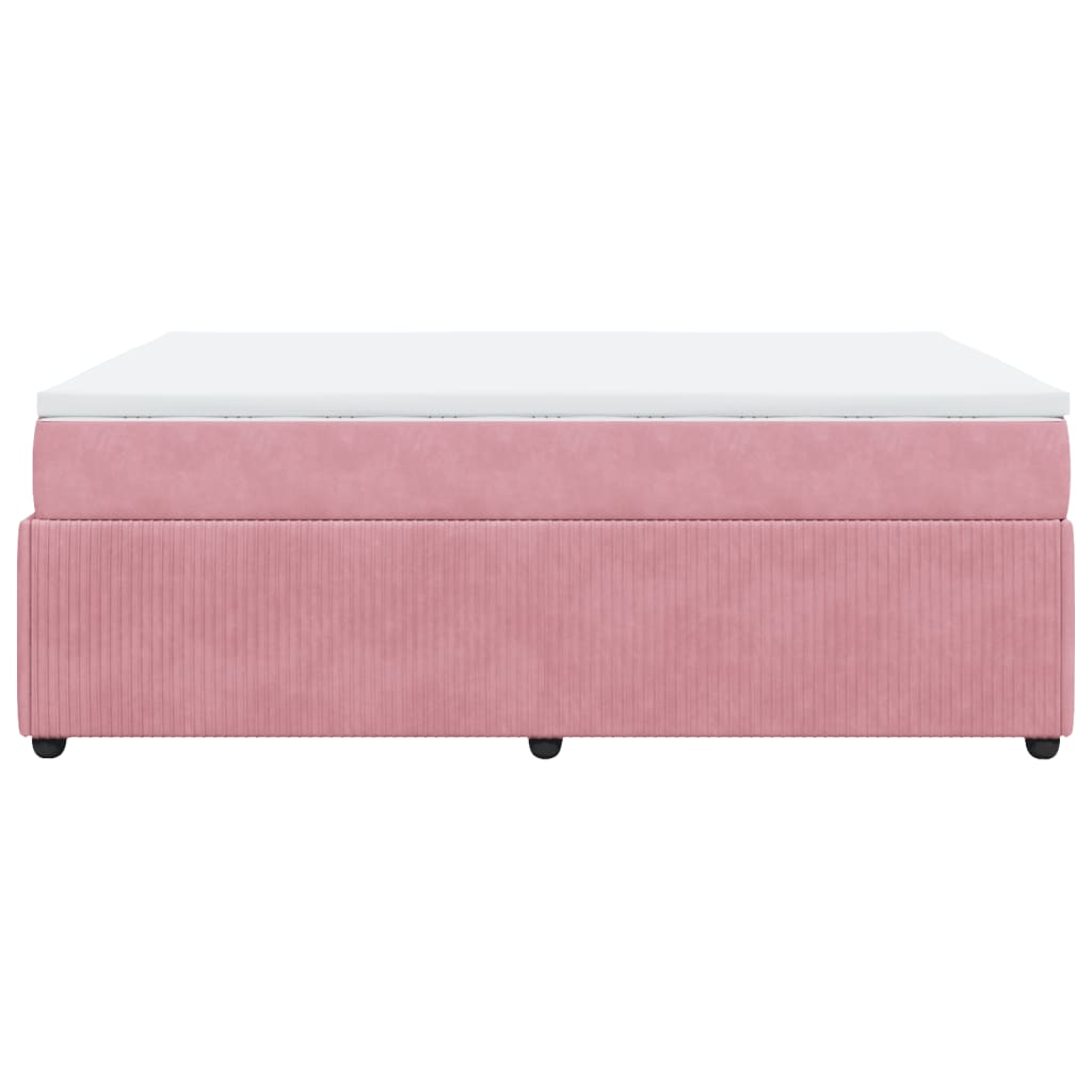 Boxspringbett mit Matratze Rosa 140x200 cm Samt