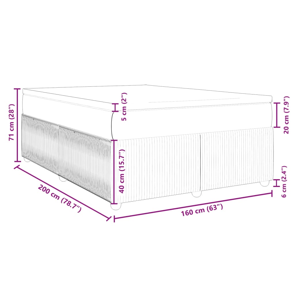 Boxspringbett mit Matratze Dunkelgrün 160x200 cm Samt