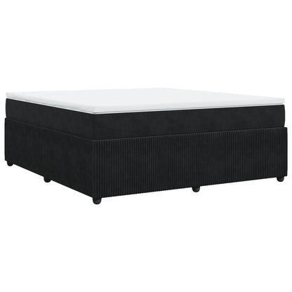 Boxspringbett mit Matratze Schwarz 180x200 cm Samt