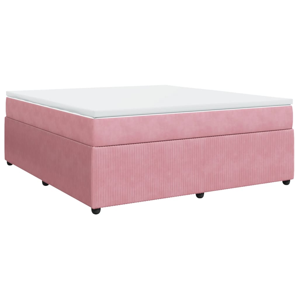 Boxspringbett mit Matratze Rosa 180x200 cm Samt