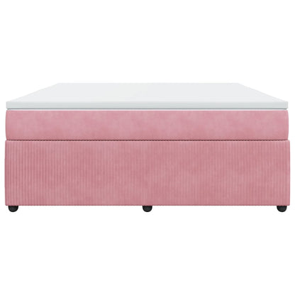 Boxspringbett mit Matratze Rosa 180x200 cm Samt