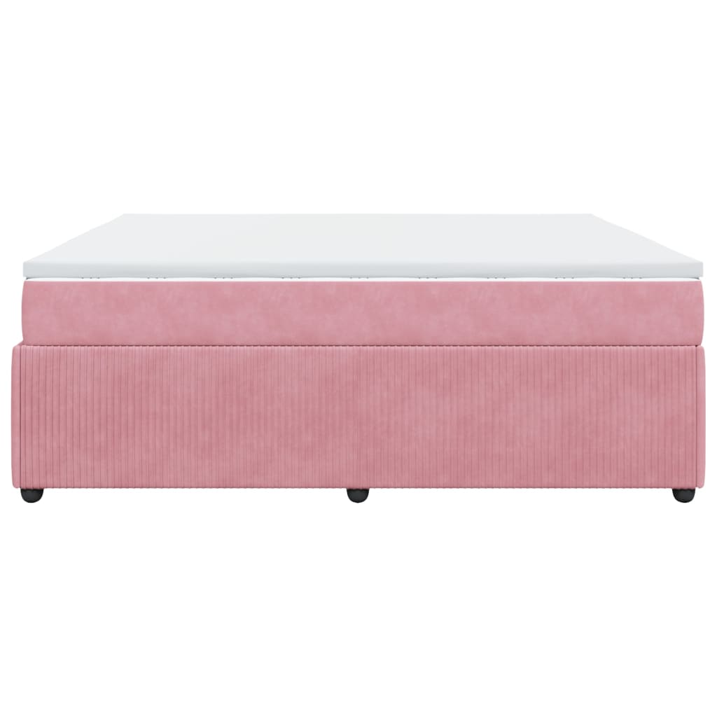 Boxspringbett mit Matratze Rosa 180x200 cm Samt