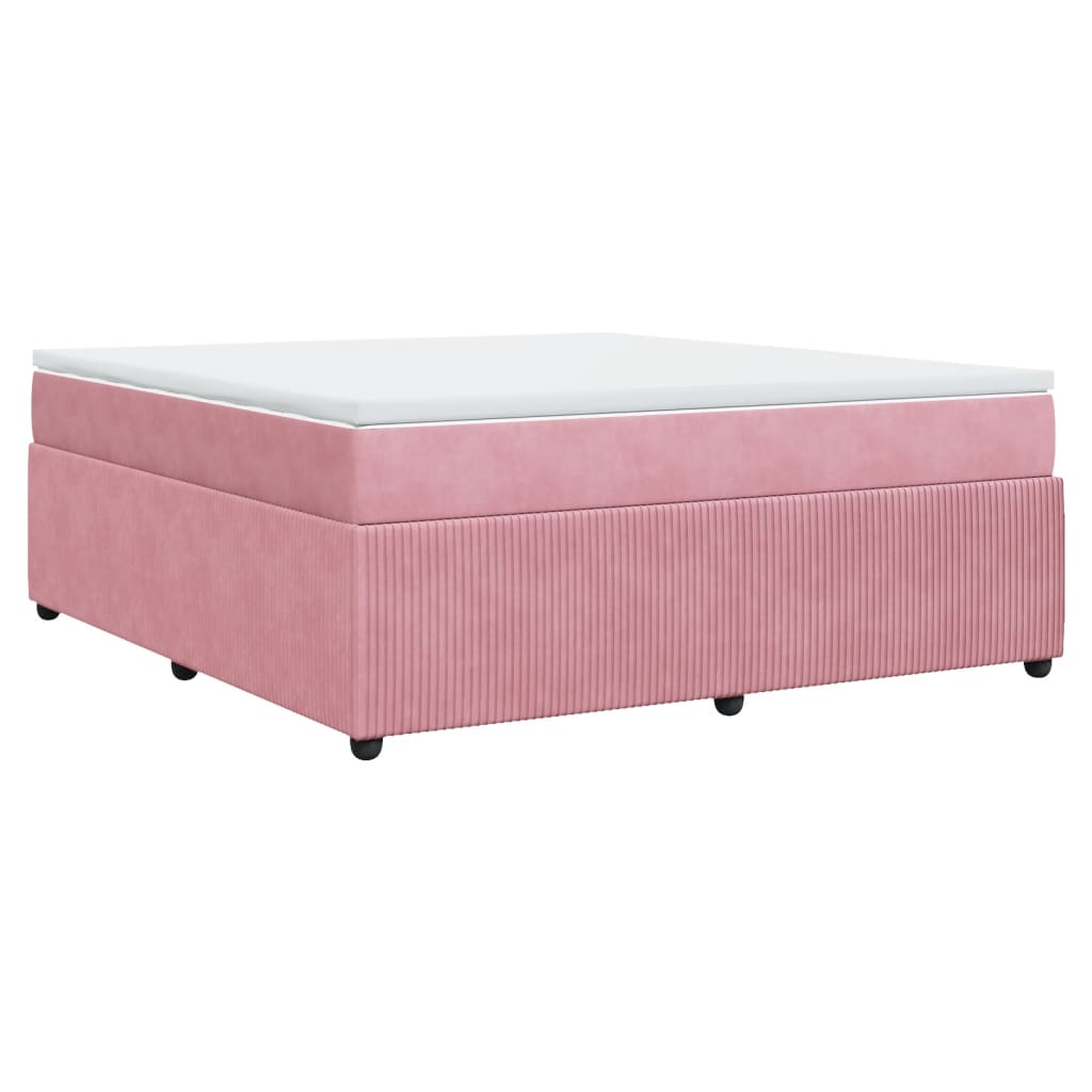 Boxspringbett mit Matratze Rosa 180x200 cm Samt