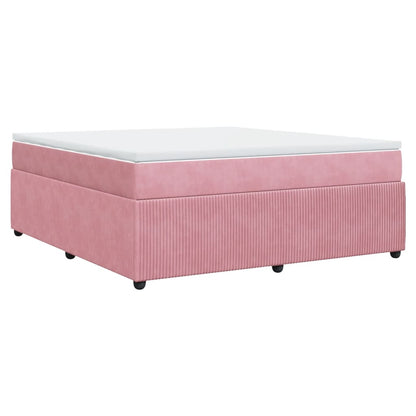 Boxspringbett mit Matratze Rosa 180x200 cm Samt