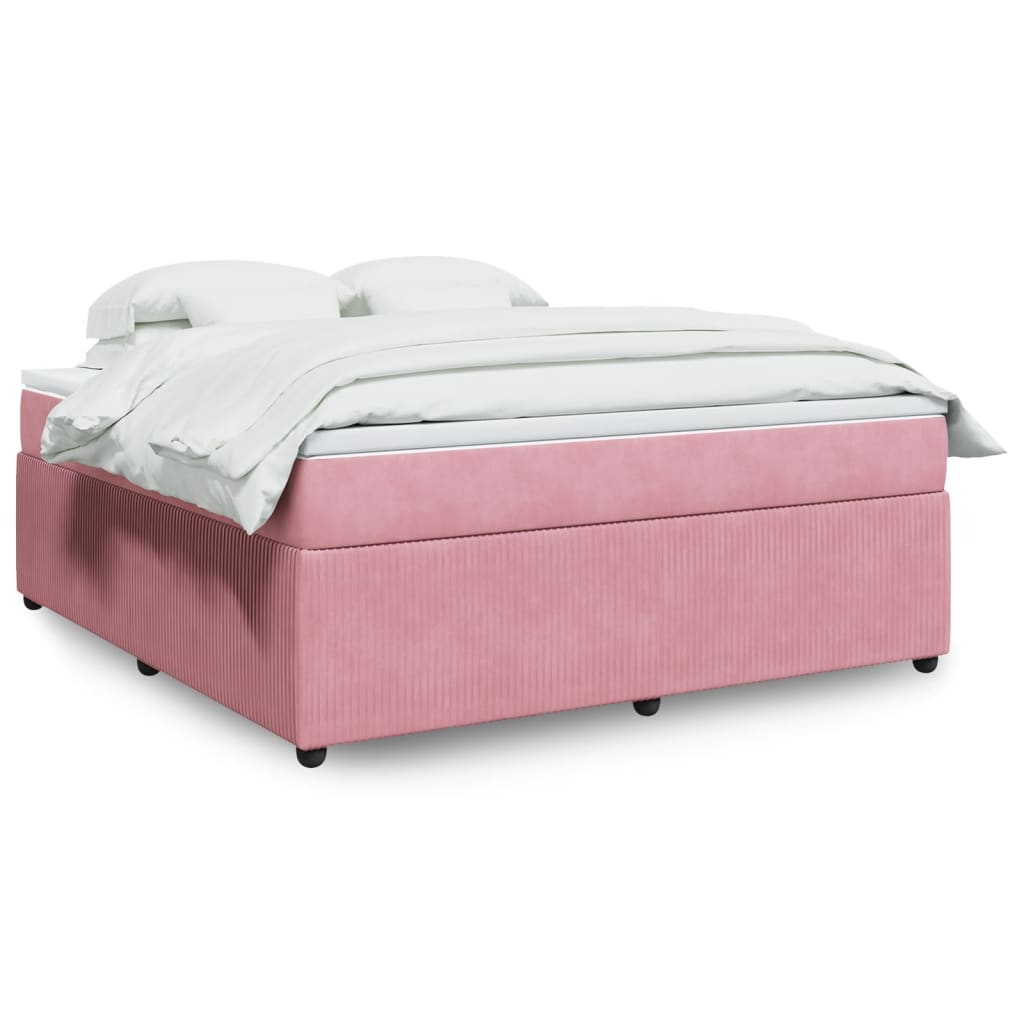 Boxspringbett mit Matratze Rosa 180x200 cm Samt