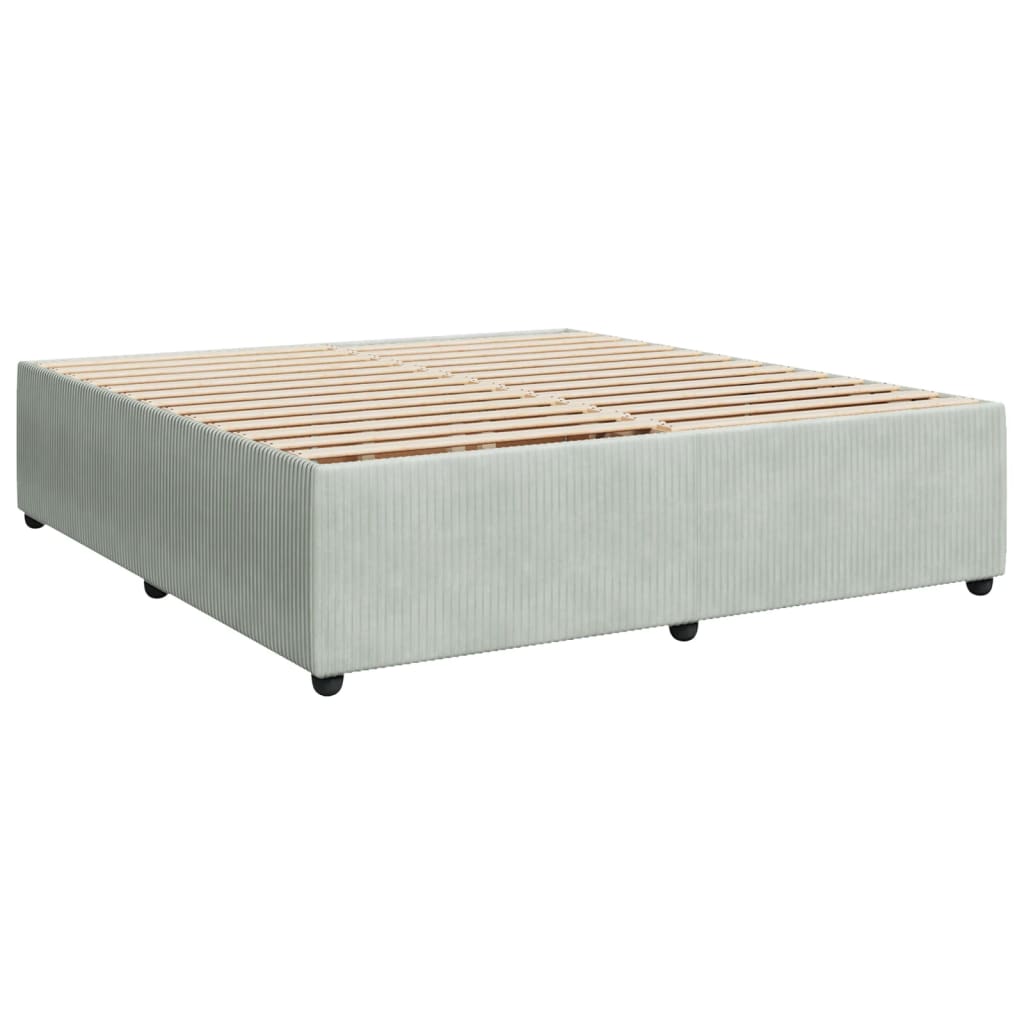 Boxspringbett mit Matratze Hellgrau 200x200 cm Samt