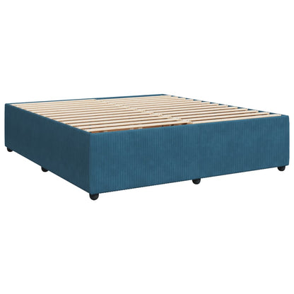 Boxspringbett mit Matratze Dunkelblau 200x200 cm Samt