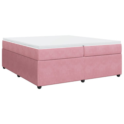 Boxspringbett mit Matratze Rosa 200x200 cm Samt