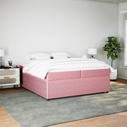 Boxspringbett mit Matratze Rosa 200x200 cm Samt