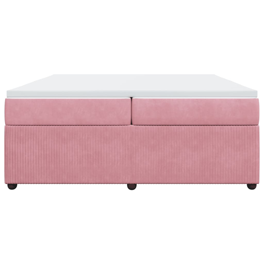 Boxspringbett mit Matratze Rosa 200x200 cm Samt