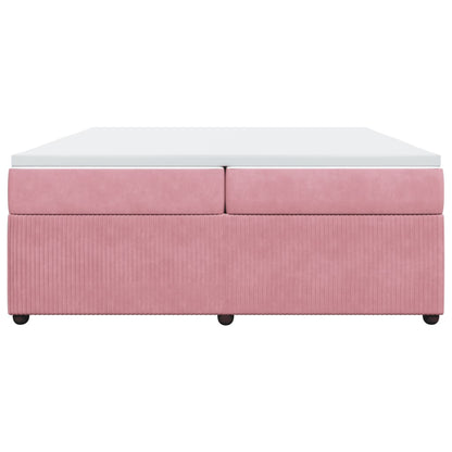 Boxspringbett mit Matratze Rosa 200x200 cm Samt