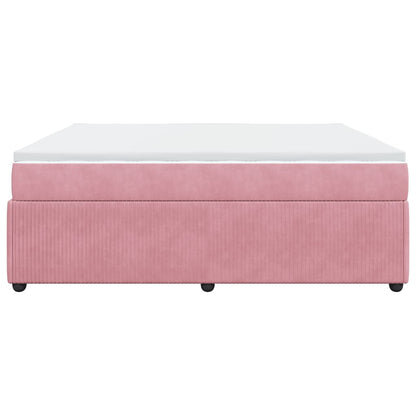 Boxspringbett mit Matratze Rosa 200x200 cm Samt