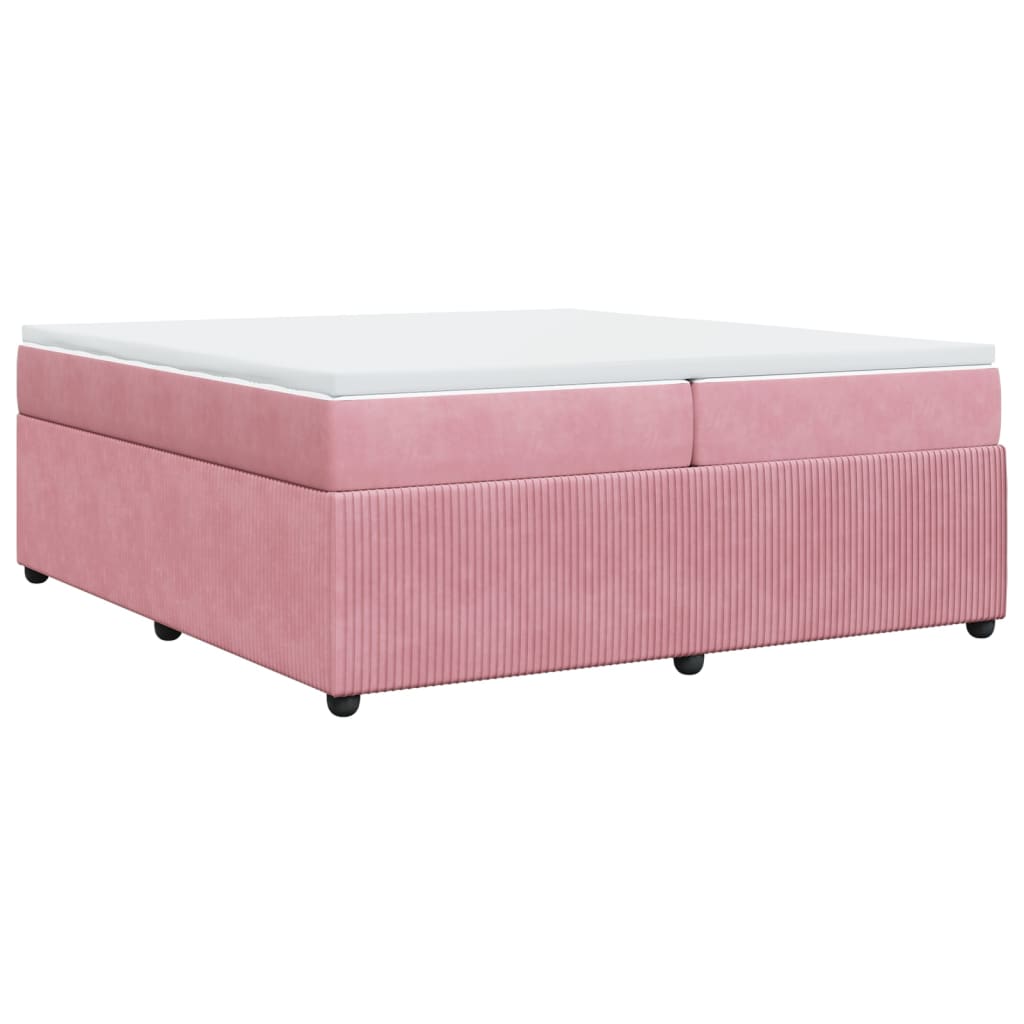 Boxspringbett mit Matratze Rosa 200x200 cm Samt