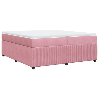 Boxspringbett mit Matratze Rosa 200x200 cm Samt