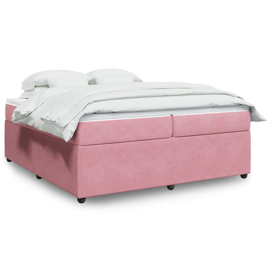 Boxspringbett mit Matratze Rosa 200x200 cm Samt